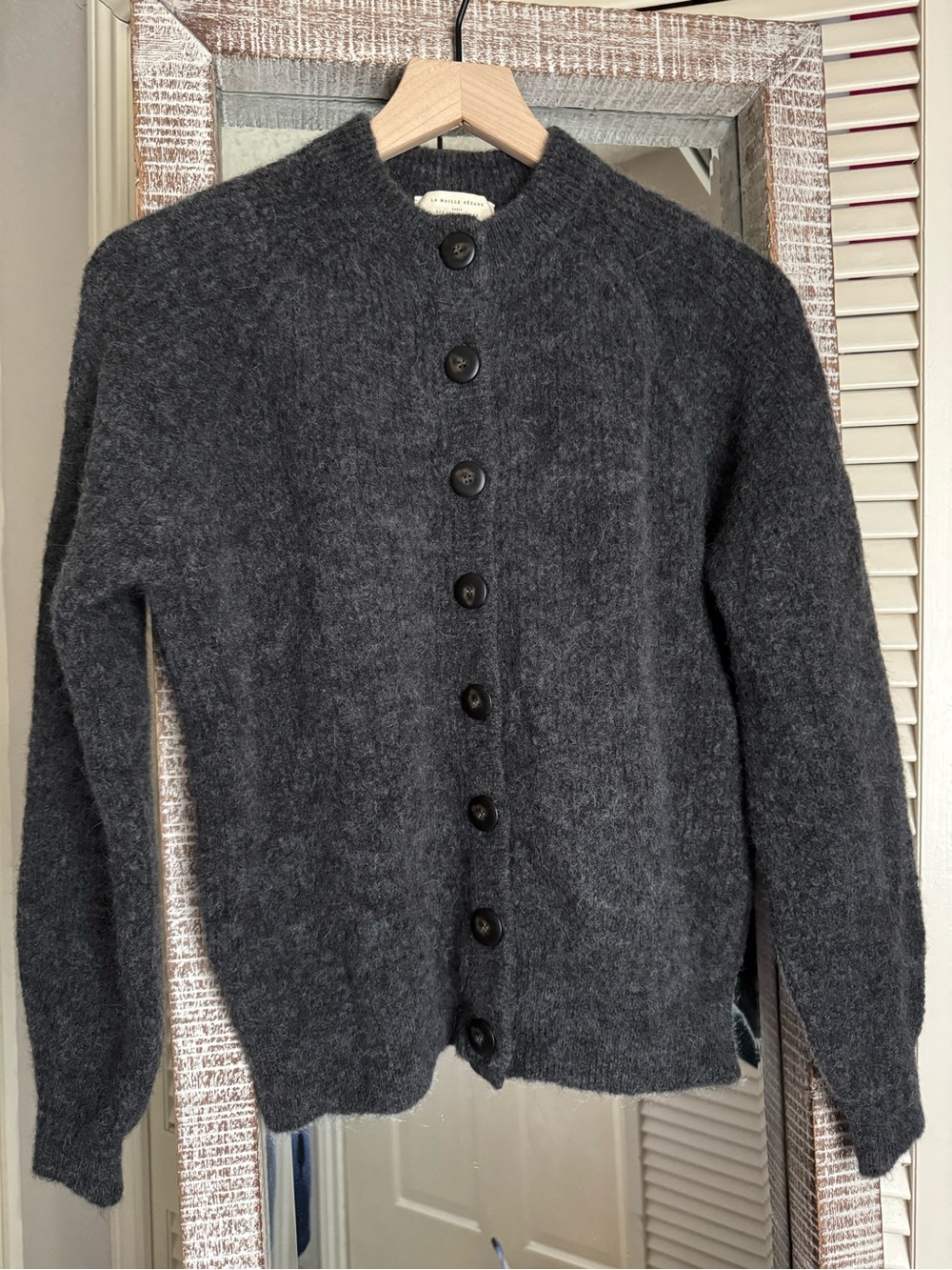 Sezane Othello Cardigan in Charcoal Grey - Picture 2 of 9